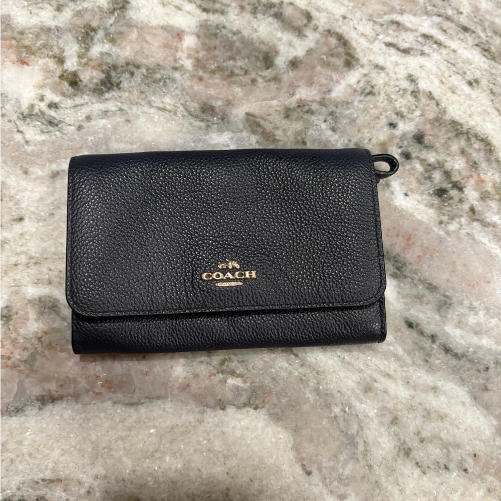 Coach Black Leather Purse/Wristlet Bag